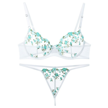 Transparent Women's Lingerie Set / Erotic Underwear with Floral Embroidery - EVE's SECRETS
